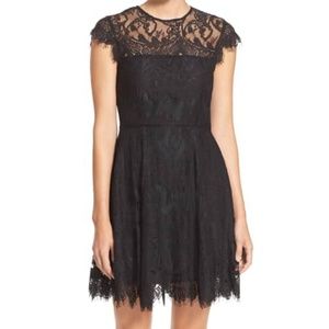 NWOT BB Dakota Navy Lace Fit and Flare Dress